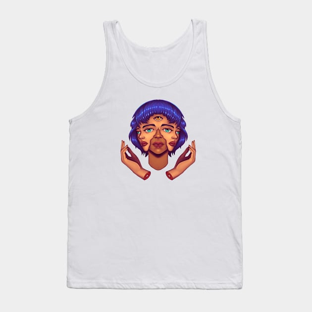 3 face Tank Top by Yadoking